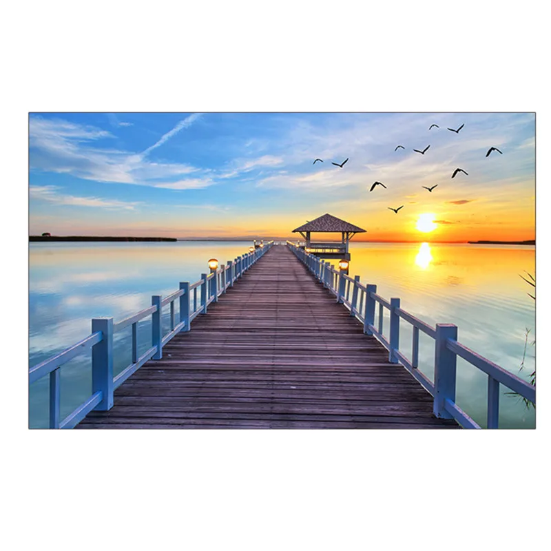 Home print Decor Canvas DB Plum good bridge blue ture Bridge river sunshine fashion | Дом и сад