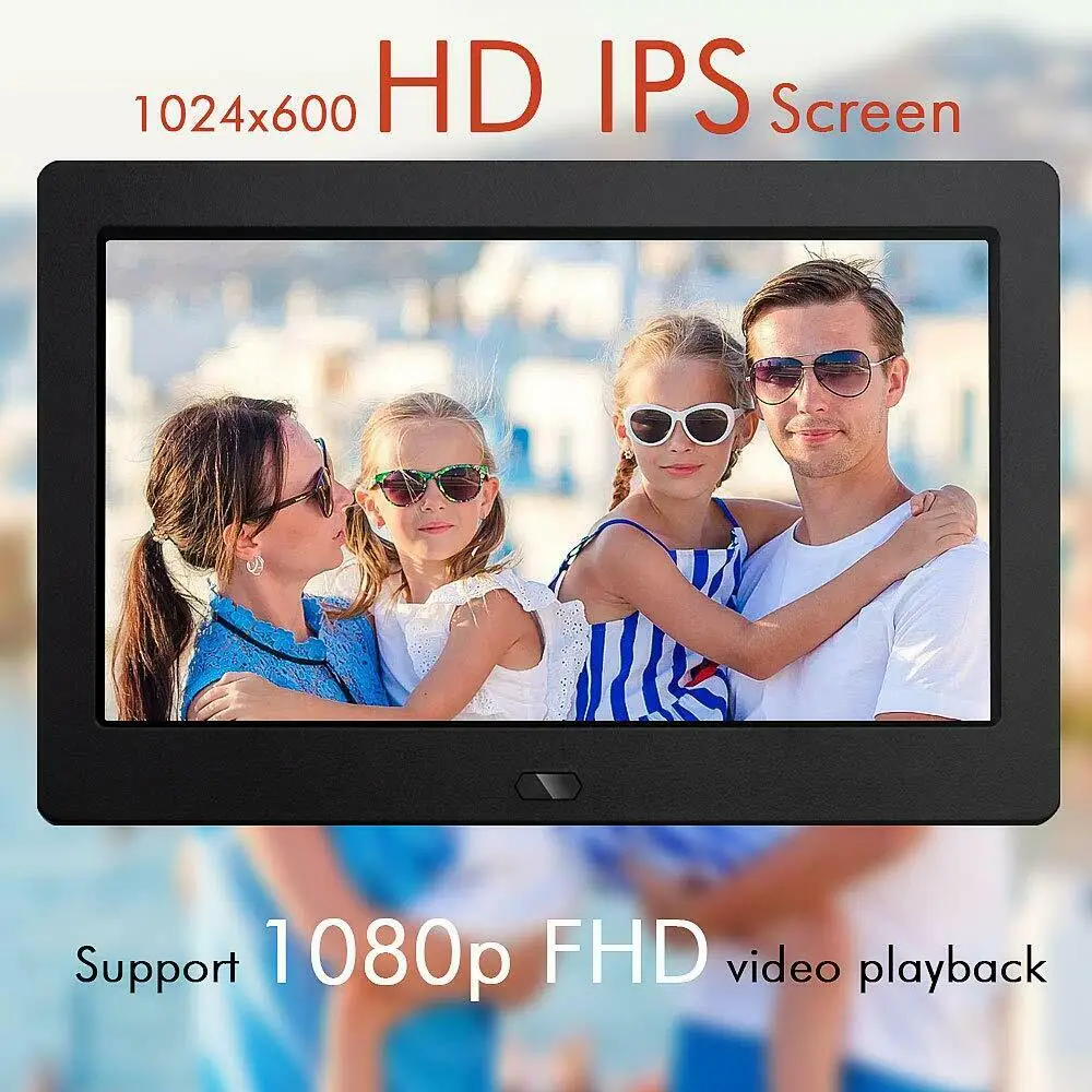 10 pouces 7 pouces cadre Photo numérique Album Photo haute résolution MP3 MP4 lecteur de film réveil avec télécommande