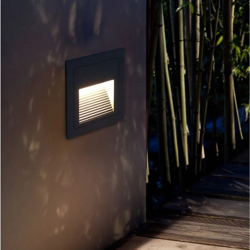 

Nordic Sensor Waterproof LED Outdoor Walkway Light Lamp Whit IP65 Aluminum Square Wall Mounted For Home Garden Path Street Patio