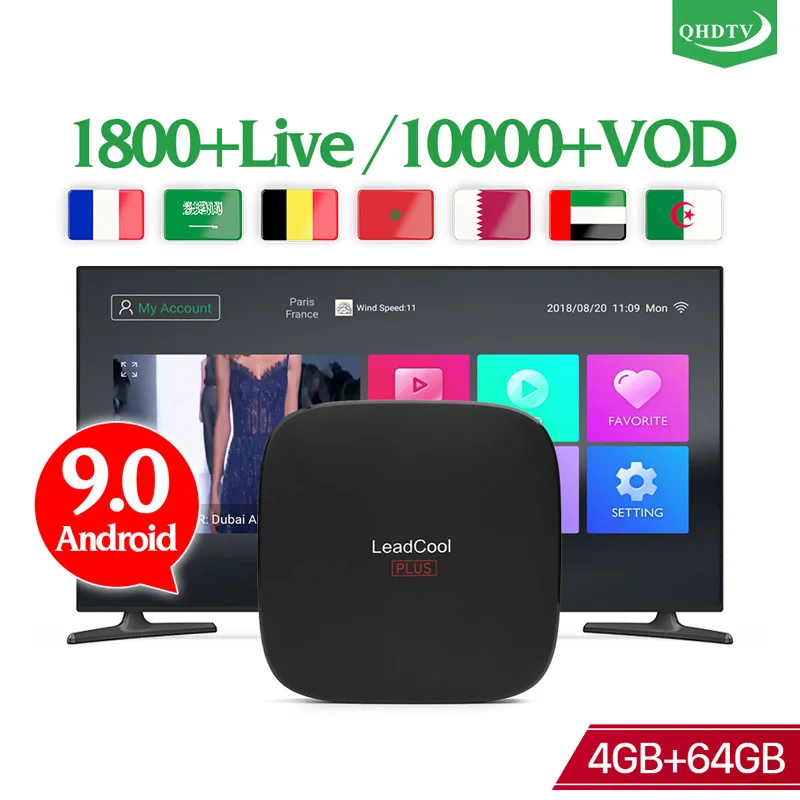 

Leadcool Plus Subscription IPTV France Arabic 1 Year IPTV Subscription Android 9.0 4G 64G IP TV Belgium Dutch French Code IP TV