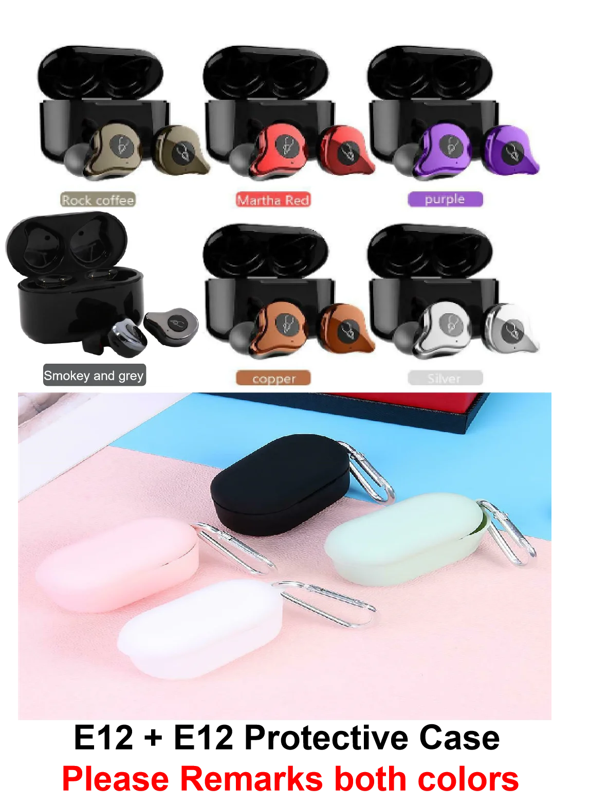 E12 with Cover Box Sabbat E12 ультра Bluetooth 5,0 TWS Беспроводные наушники с зарядным устройством мини портативные невидимые наушники водонепроницаемые стерео TWS PK X12 - Цвет: E12 with Cover Box