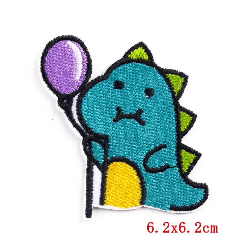 Cute Dinosaur Embroidered Patches On Clothes Kids Applique Iron On Cartoon Animal Patch Clothing Thermoadhesive Patches Badges