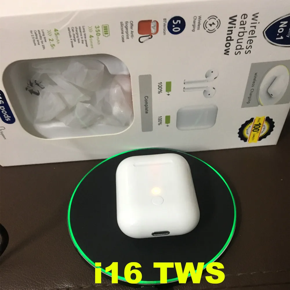 

i16 TWS Earphone Pop up Bluetooth Support Wireless Charging Touch Control PK i12 i18 i20 i30 i60 for Smart Phone Drop Shipping