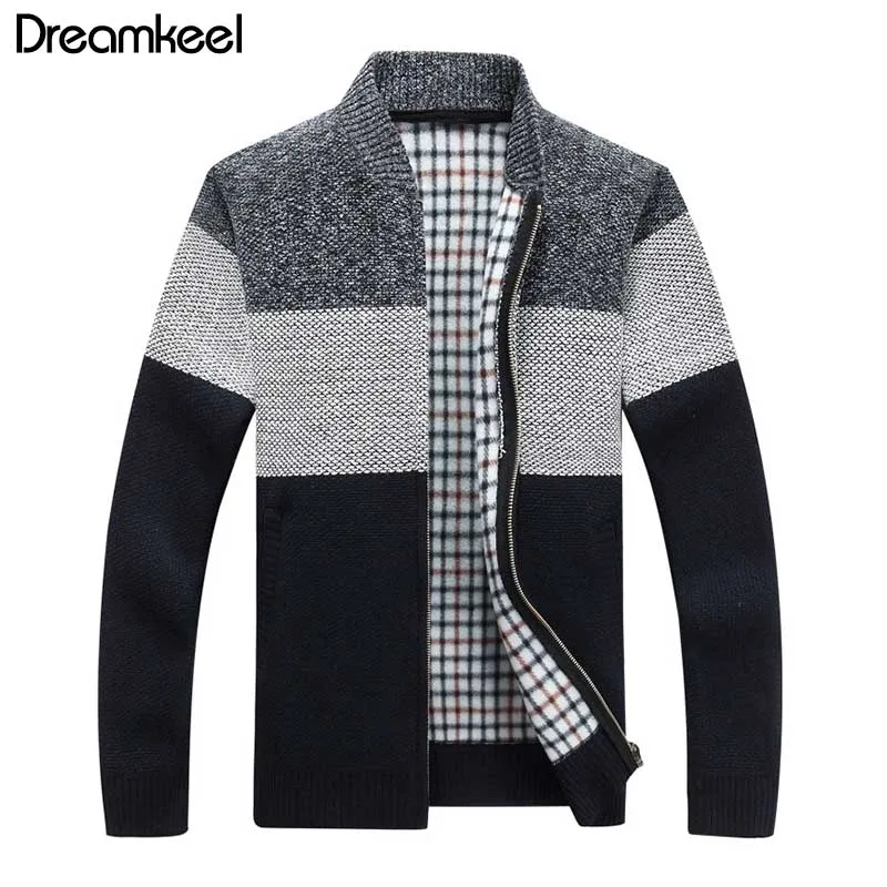 dark blue Осень зима свитер мужской повседневный Blusa de frio Masculino кардиган мужской трикотажный свитер куртка мужской свитер Y - Цвет: dark blue