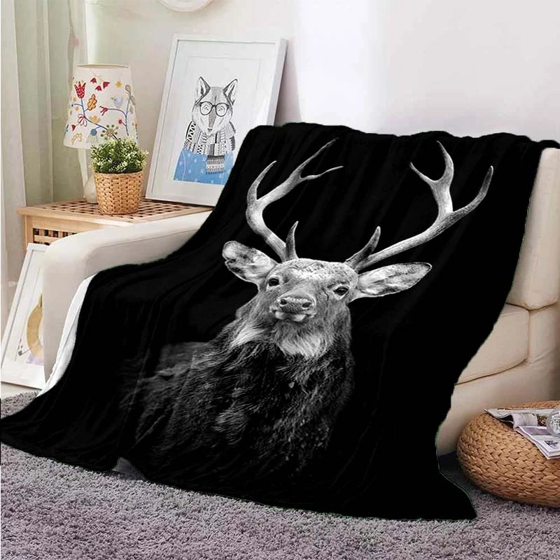 Deer 3D Printed Flannel Blanket Couch Quilt Cover Travel Child Bedding  Plush Throw Flannel Blanket|Blankets| - AliExpress