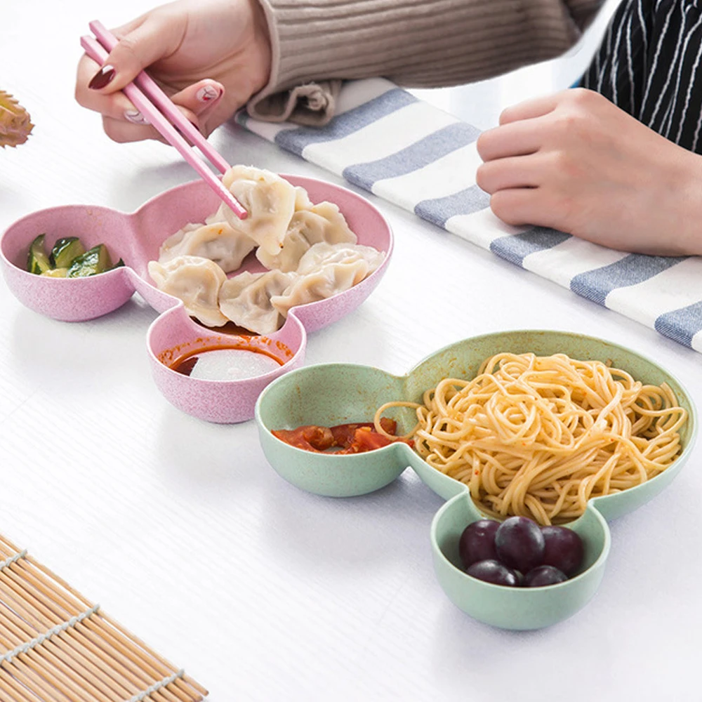 Homie Bol A Ble Sans Bpa Pour Bebe Dessin Anime Vaisselle Pour Enfants Paille De Ble Assiette A Diner Divise Bol D Entrainement Pour Bebe 1 Piece Aliexpress