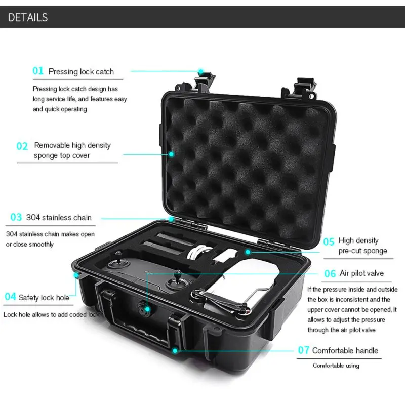 Для DJI Mavic Min ABS Водонепроницаемый Портативный прочный лаконичный сплошной цвет коробка для хранения