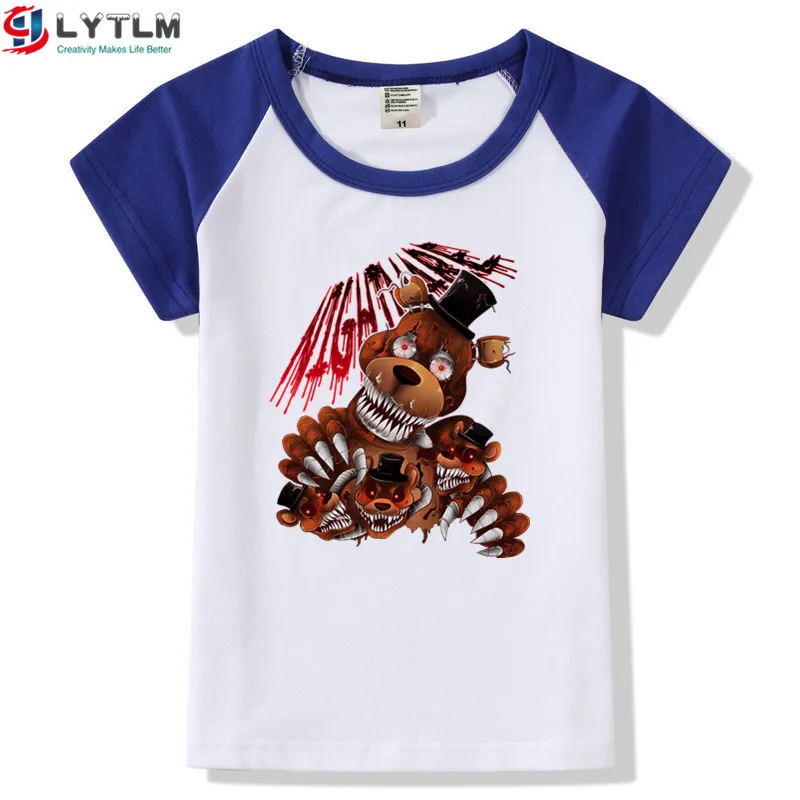 LYTLM Five Night At Freddy/одежда футболка для мальчиков и девочек XXX летняя одежда для маленьких девочек Детские рубашки футболка для мальчиков FNAF