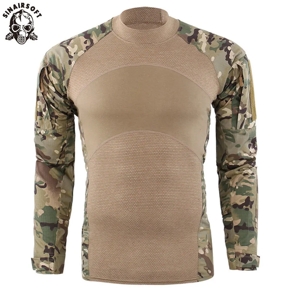 SINAIRSOFT армейская Военная Униформа тактическая футболка с длинным рукавом Хлопок Поколение III боевой Frog рубашка мужские тренировочные рубашки