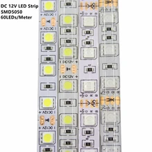 Светодиодная лента 5050 RGB огни 12 В постоянного тока Гибкая декоративная водонепроницаемая светодиодная лента RGB/белый/теплый белый/синий/зеленый/красный