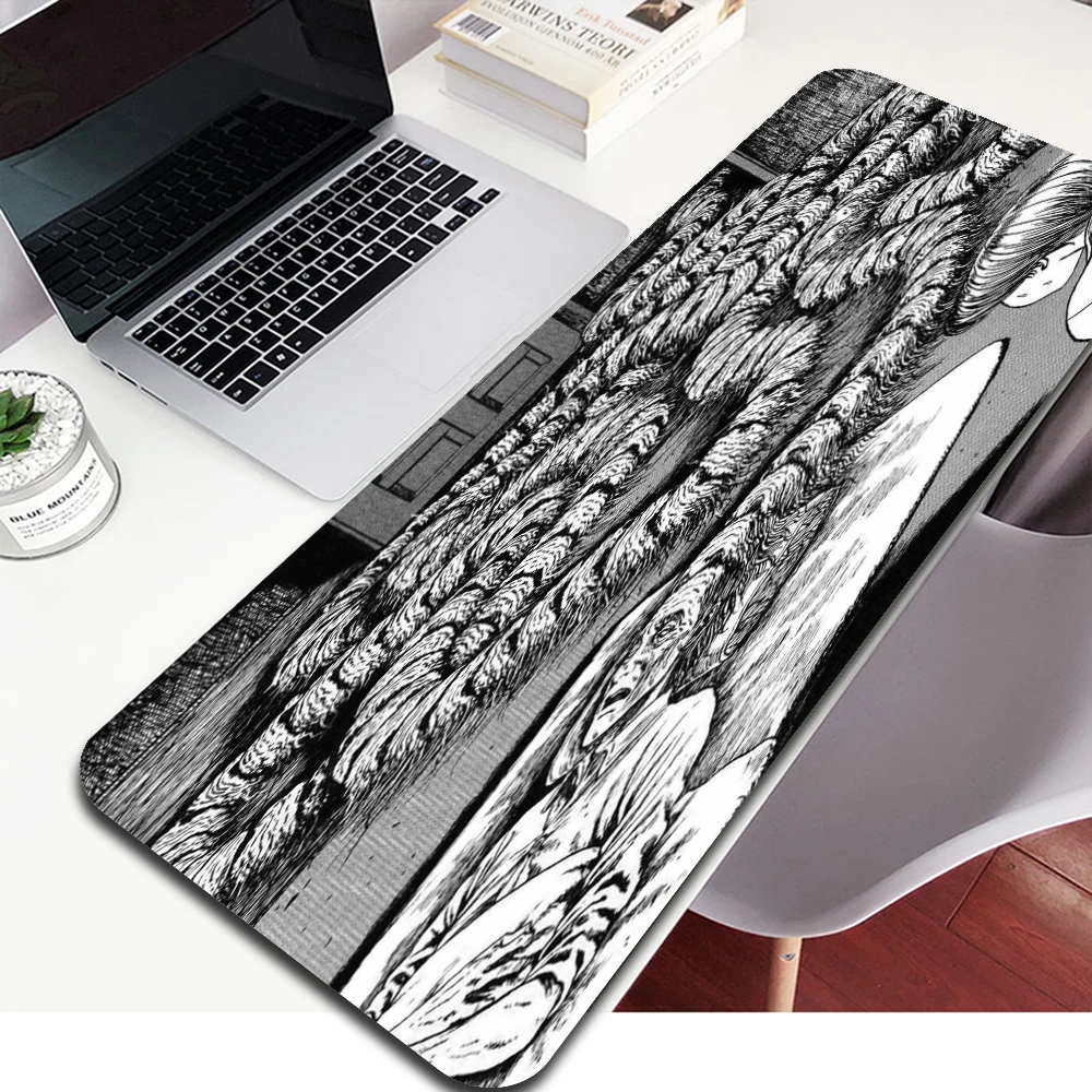 

Junji Ito Laptop Gaming Mice Mousepad Drop shopping Large Mouse Pad Keyboards Mat Anime Mouse Pad Mouse Mat 40X90 Mausepad