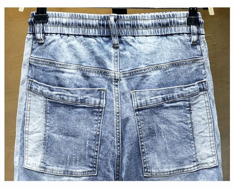 KSTUN Men Jeans 2020 Light Blue Denim Stretch Jogger Pants Man Fashion Side Rivets Casual Haren