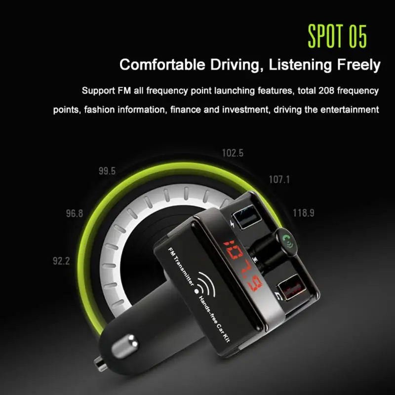 Двойной зарядное устройство USB Авто MP3 аудио плеер Bluetooth автомобильный комплект fm-передатчик