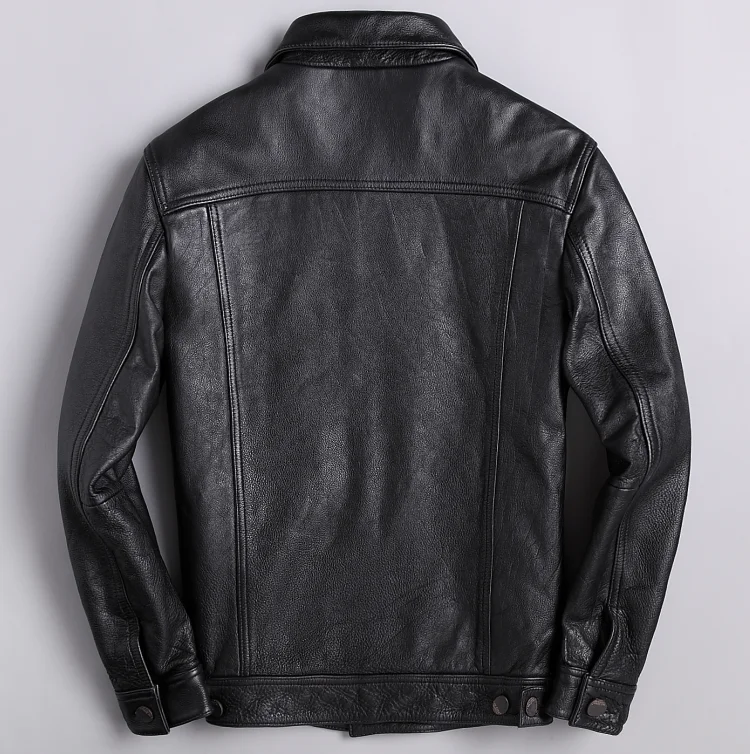 Clearance Tcyeek Streetwear Motorcycle Real Leather Jacket Men Fashion 2019 Korean Casual Cow Genuine Leather Coat Casual Fit Clothes 1806 11