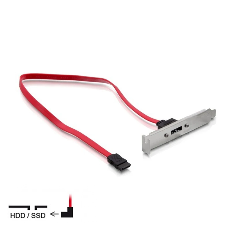 Кабель-кронштейн SATA-SATA 50 см со слотом PCI полнопрофильная крышка Slotbracket 1x SATA порт
