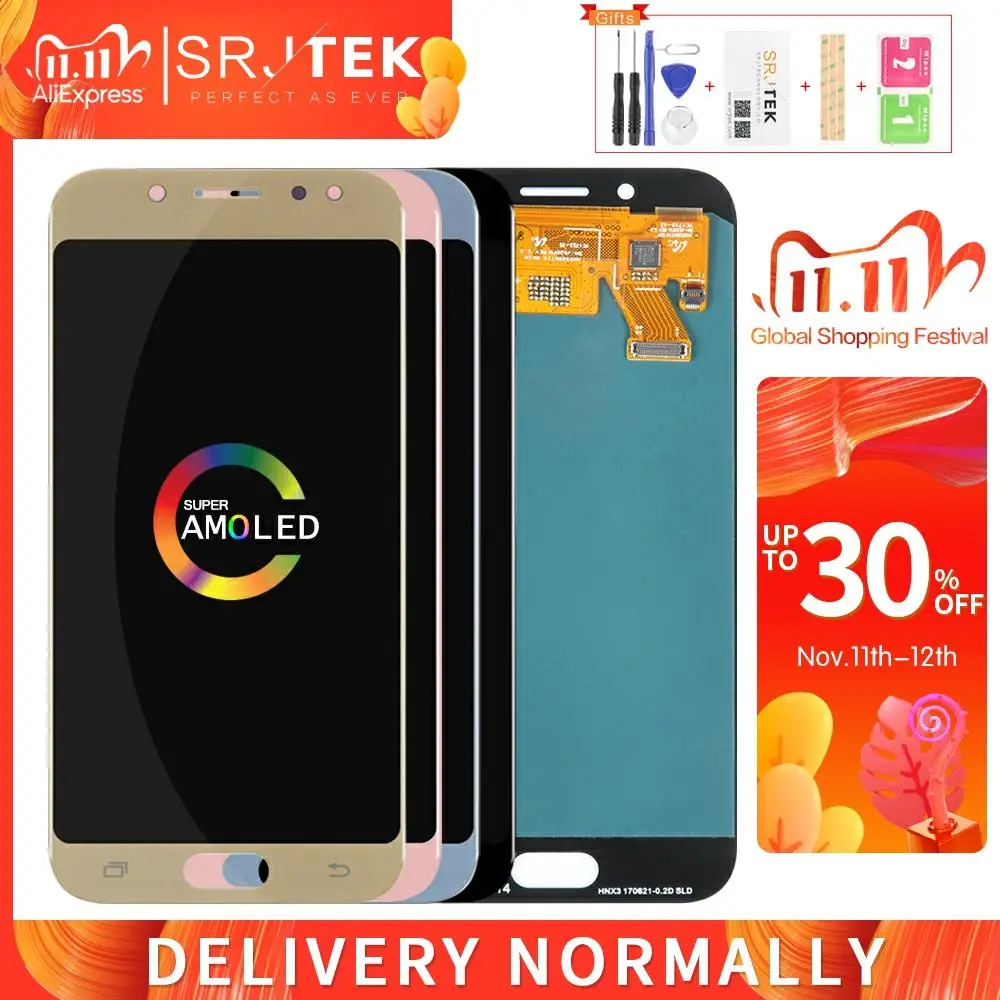 AMOLED экран для Samsung GALAXY J5 2017 J530 дисплей J530F LCD Дисплей сенсорный дигитайзер стекло в
