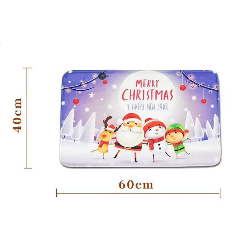 Fun Christmas Deer Bell Ornament Anti-slip Doormat Rug Carpet Floor Mat Home Decor Kitchen Door Mat Outdoor Indoor Carpet x