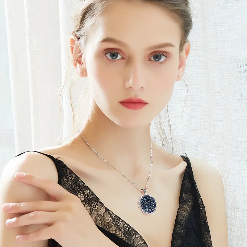 Ms Betti 2021 Spring Clearance Round Rhinestones Pendant Necklace New Design Girl's Gift For Women's Day Wedding Party Jewelry