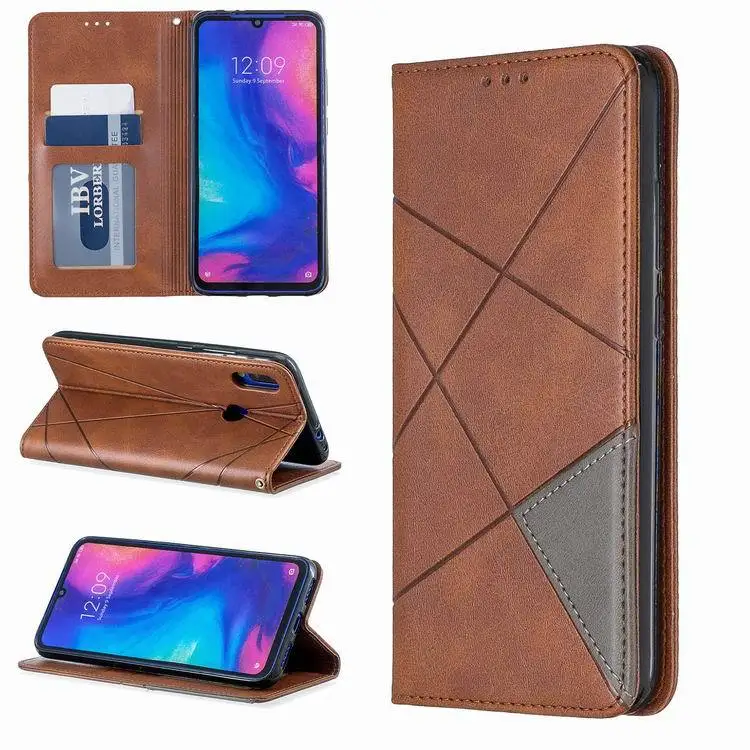 Геометрический рисунок ручной работы для Xiao mi Red mi note 7 красный mi K20 7 7A mi 9T Pro кожаный чехол PU флип-чехол