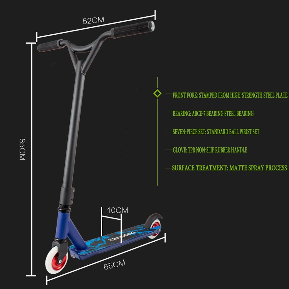 Самокат Pro Stunt Фристайл уличный серфинг самокат трюк скейтпарк BMX Руль Профессиональный экстремальный спорт самокат