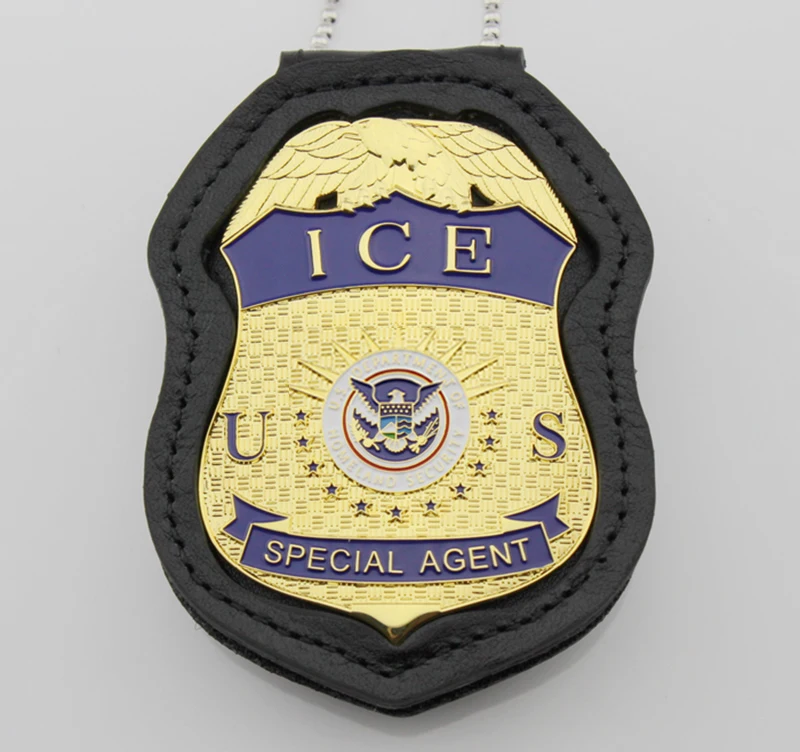 Embedded Holder ICE U. S. Отдел внутренней безопасности специальные значки агента-Реплика фильм штырь назад с зажимом для ремня кожаный держатель и ожерелье - Цвет: Embedded Holder