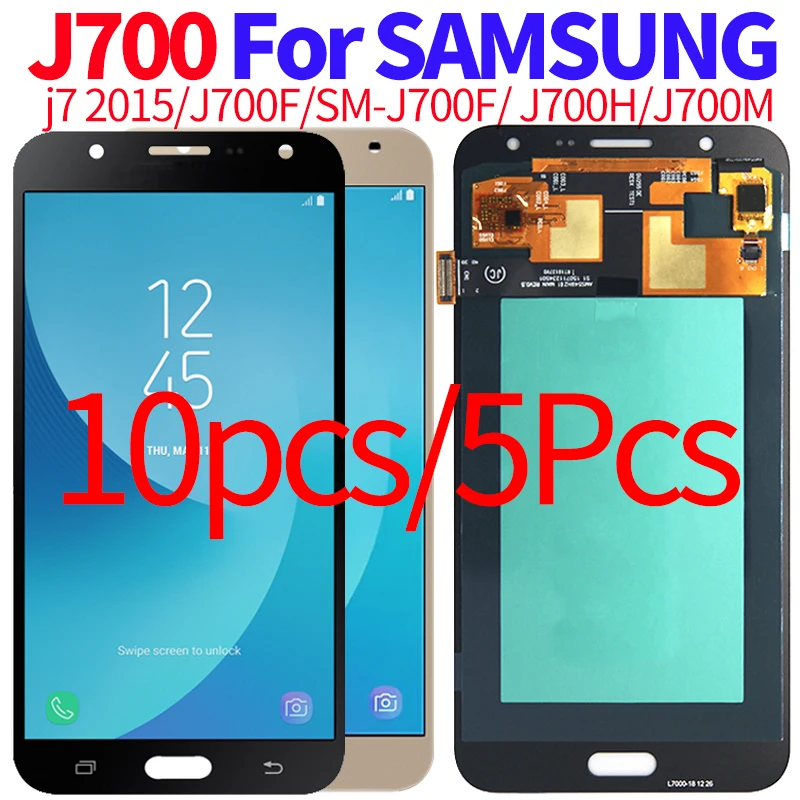5 шт./10 шт. amoled/TFT для Samsung Galaxy J7 2015 J700 J700H J700M J700F ЖК дисплей сенсорный экран
