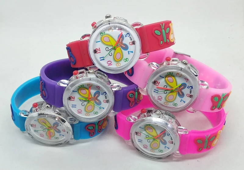 Colorful Flash Light Large Butterfly Dial Kids Watches Electronic Children Watch Girls Birthday Party Gift Boys Clock Wristwatch