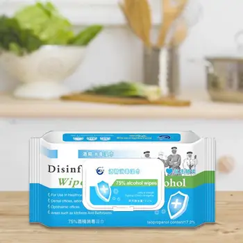 

60pcs/box Disinfection Wipes Pads Alcohol Swabs Wet Wipes Skin Cleaning Care Sterilization First Aid Cleaning Tissue Box