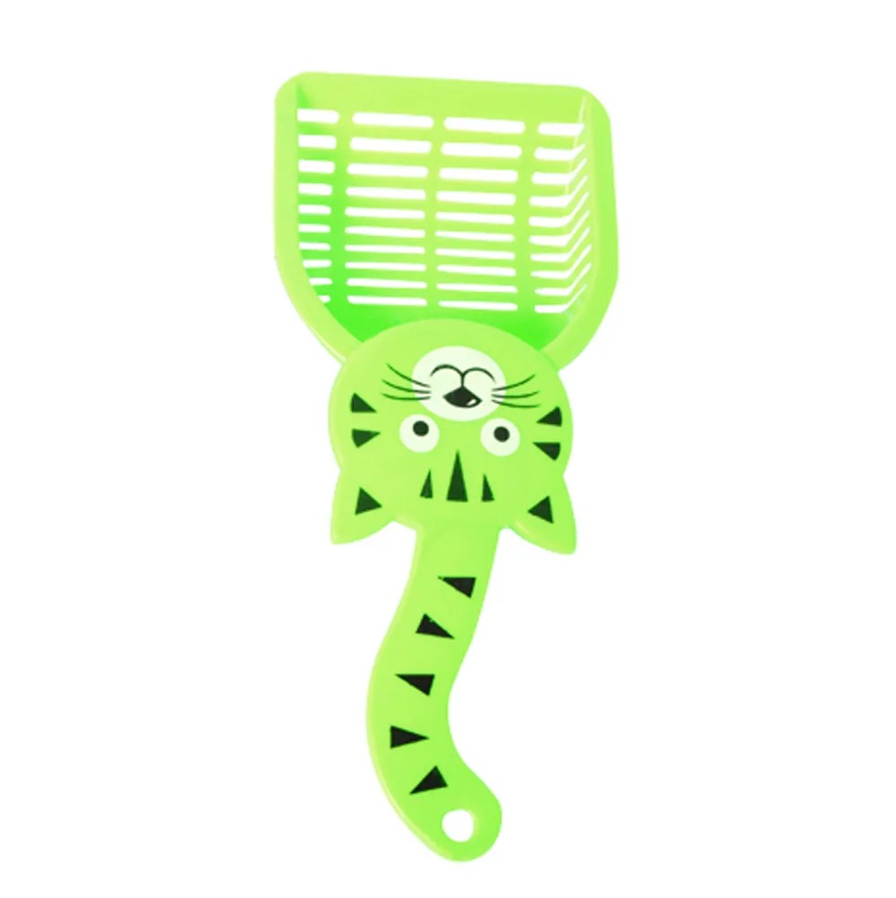 Candy Color Cat Pet Scoop Plastic Scoop Shovel Cat Sand Shovel Toilet Puppy Litter Hollow Out Food Spoons - Цвет: Geen