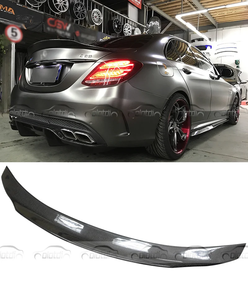 Задний спойлер для багажника из углеродного волокна Mercedes Benz C Class W205 C63 2016 17 Coupe 2