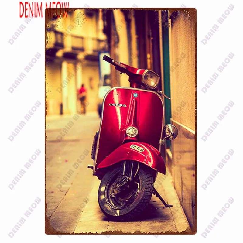 EXPLORE ITALY METAL SIGN MAN CAVE HOLIDAY TRAVEL VESPA MOPED CITY EUROPE 20x30cm