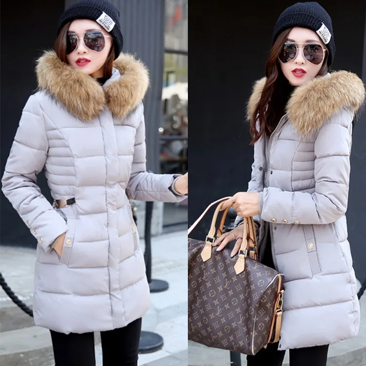 

2019 Winter New Style WOMEN'S Wadded Jacket Women's Mid-length Slim Fit Korean-style Versatile Cotton-padded Clothes Large Size