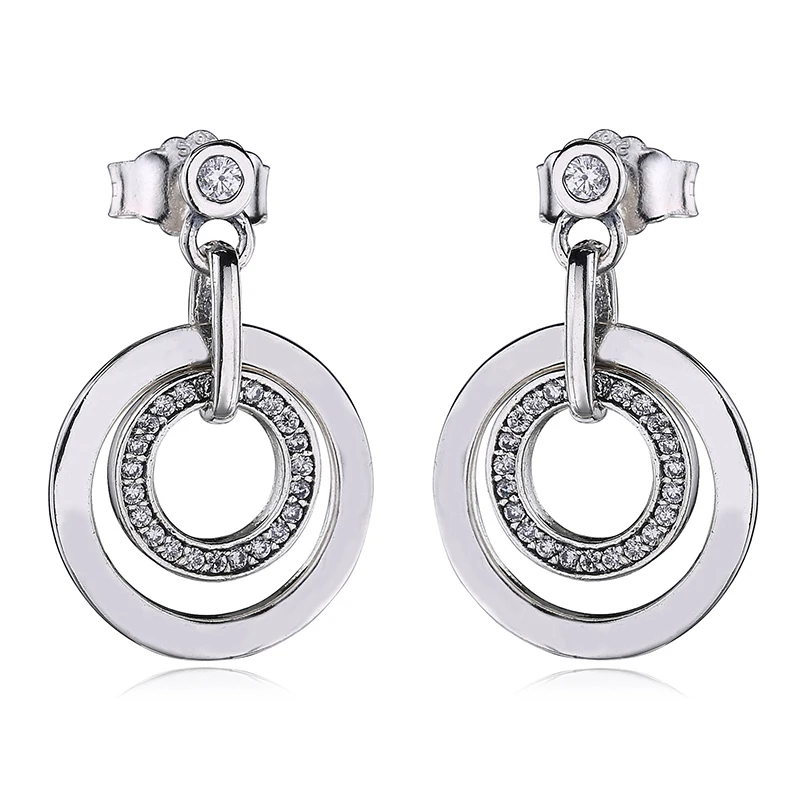 

100% 925 Sterling Silver New Stud Earrings Silver Logo Stud Earrings For Fashion Women Jewelry