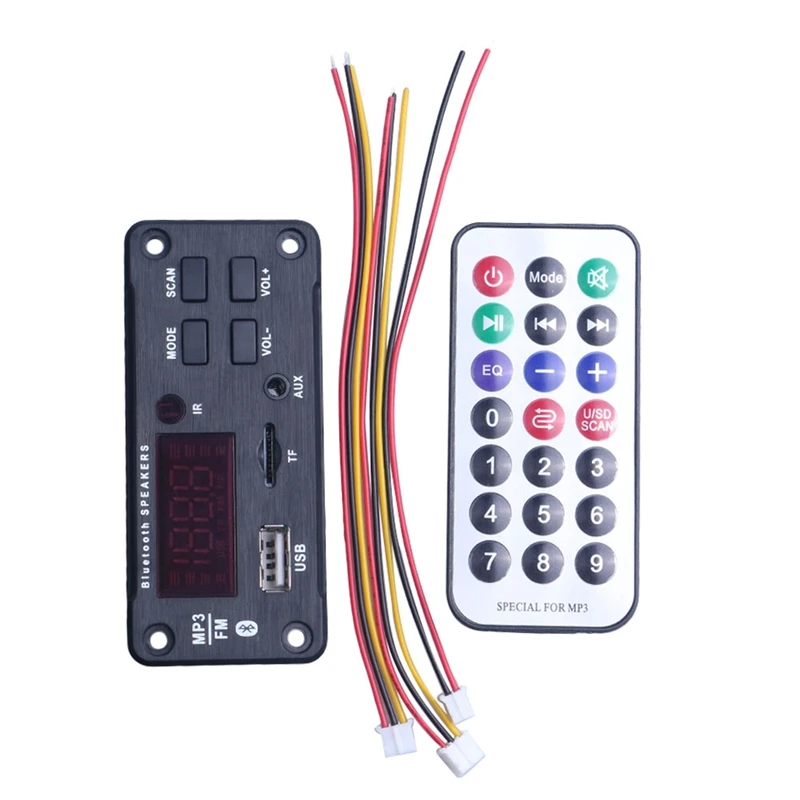 

Wireless Bluetooth MP3 WMA Decoder Board Remote Control Player 12V Audio Module Support USB TF AUX FM Audio Radio Module for Car