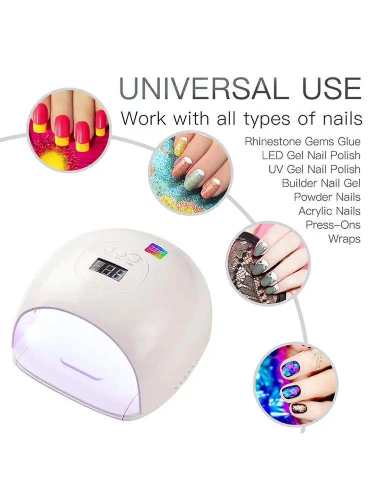 

72W UV Lamp LED Nail Lamp Nail Dryer For All Gels Polish Sun Light Lamp Dryer Infrared Sensing Timer Smart LCD Display Manicure