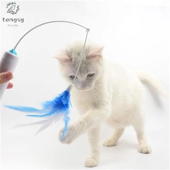 

Electric Interactive Rotating Toy Multifunctional Pet Toys Cat Toys Funny Cat Toy Electric Rotation Feather Play Cat Stick