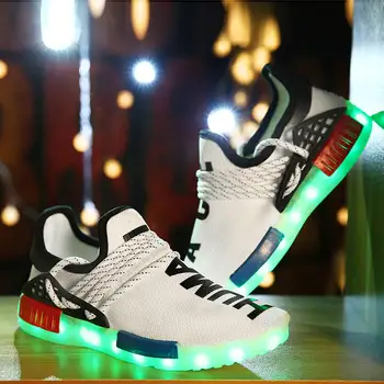 

Size 30-44 New Summer Led Luminous Shoes for Girls Boys Men Women USB Recharge Glowing Sneakers Man Light Up Shoes