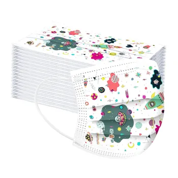 

100PC Children's Mask Disposable Christmas Face Mask Industrial 3ply Ear Loop Kids Disposable Facemasks mascarilla Children Mask