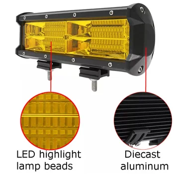 

SUV LED Work Light Car Off-Road Universal Shockproof Double Row Yellow