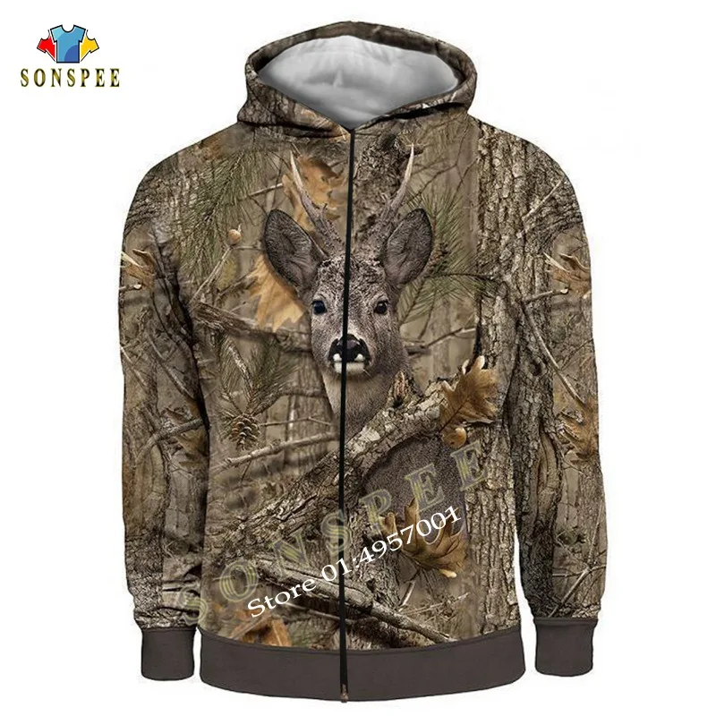 New Men Hoodie Camo HUNTING ANIMALS Deer ART 3D Hoodies Women Fashion Streetwear Hooded Sweatshirt Long Sleeve Casual Pullover X