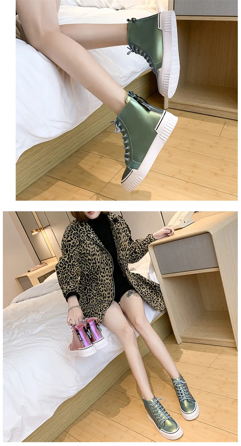 CAGILKZEL 2019 Winter Shoes Woman Boots Warm Fur Plush Sneakers Women Ankle Pink Boots Women Lace-up Ladies Shoes (8)