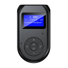 Receptor inalámbrico Bluetooth 5,0 RX y TX 2 en 1 BT transmisor receptor adaptador de Audio inalámbrico con micrófono pantalla LCD