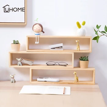 

Wooden Desktop Storage Rack Organization for Home Office Desk Sundries Plant Shelve Pine Flower Garden Rack Stand Flower Display