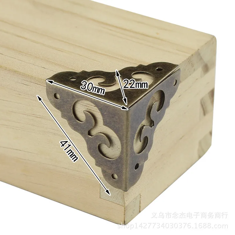 

12pcs Wooden Wine Box Corner Protector Green Bronze Jewelry Box Decorative Protection Corner Hardware Accessories