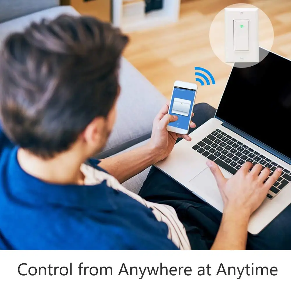 SUPLO Smart switch, совместимый с Alexa и Google Home, IFTTT, голосовым и дистанционным управлением wifi, расписаниями и таймерами