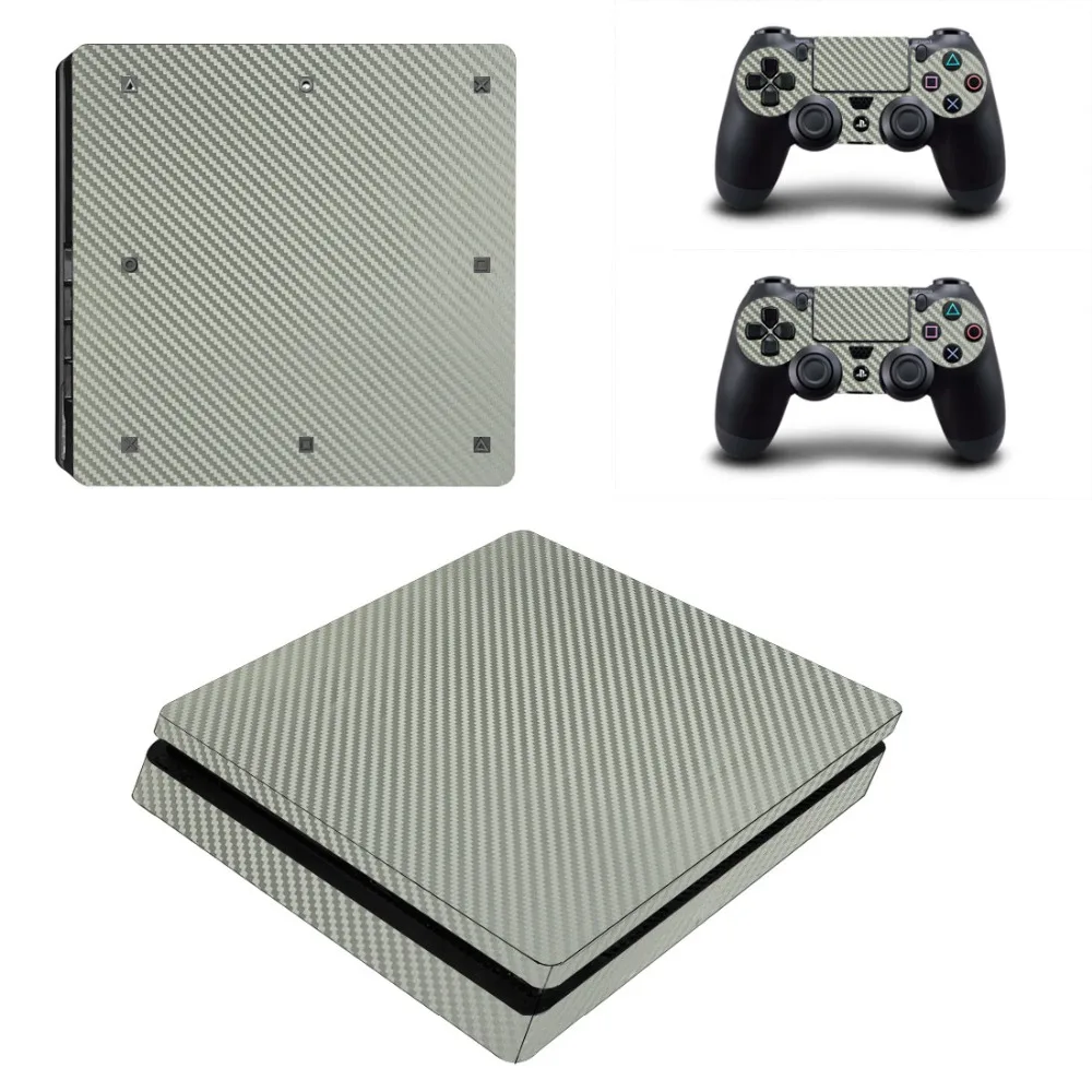 Углеродное волокно PS4 тонкая кожа Виниловая наклейка, стикер для консоли sony Playstation 4 и 2 контроллера PS4 тонкий стикер кожи
