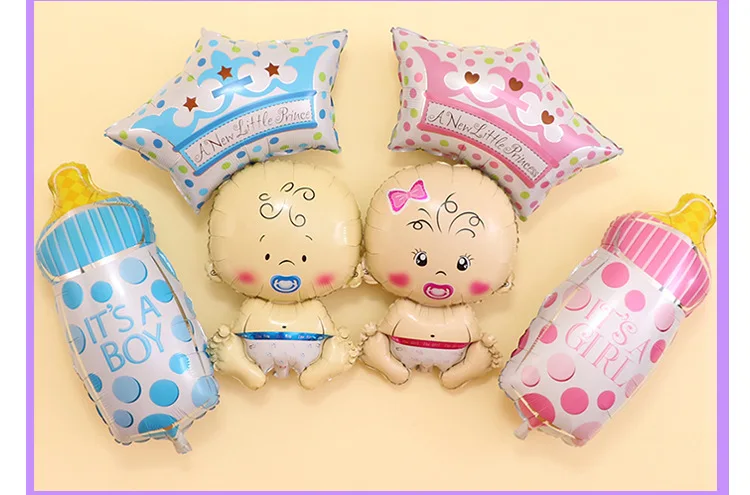 2pcs Baby birthday balloons Gender Reveal Girl or Boy Balloon baby shower Party Foil Balloons Birthday Party Decor