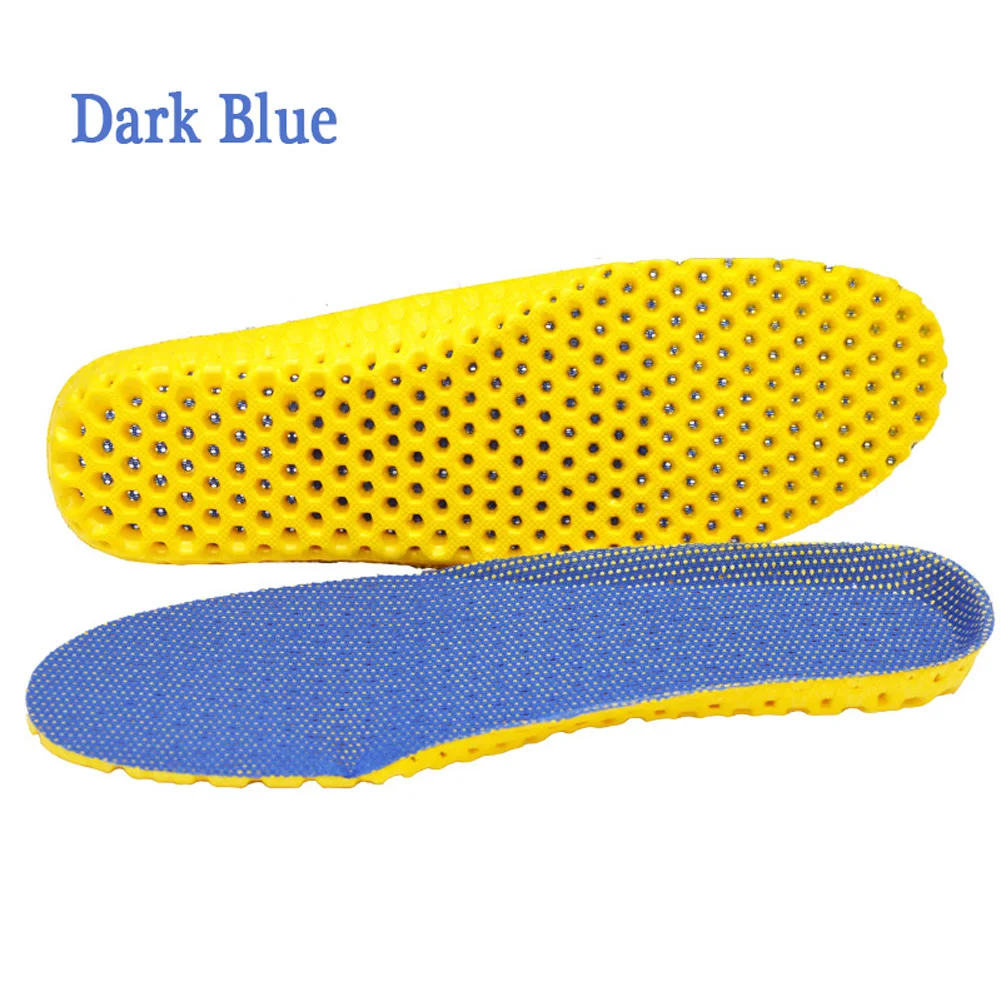 Эластичные дышащие дезодорирующие стельки для бега, стельки для ног, мужские и женские стельки для обуви, ортопедическая прокладка с эффектом памяти - Цвет: dark blue