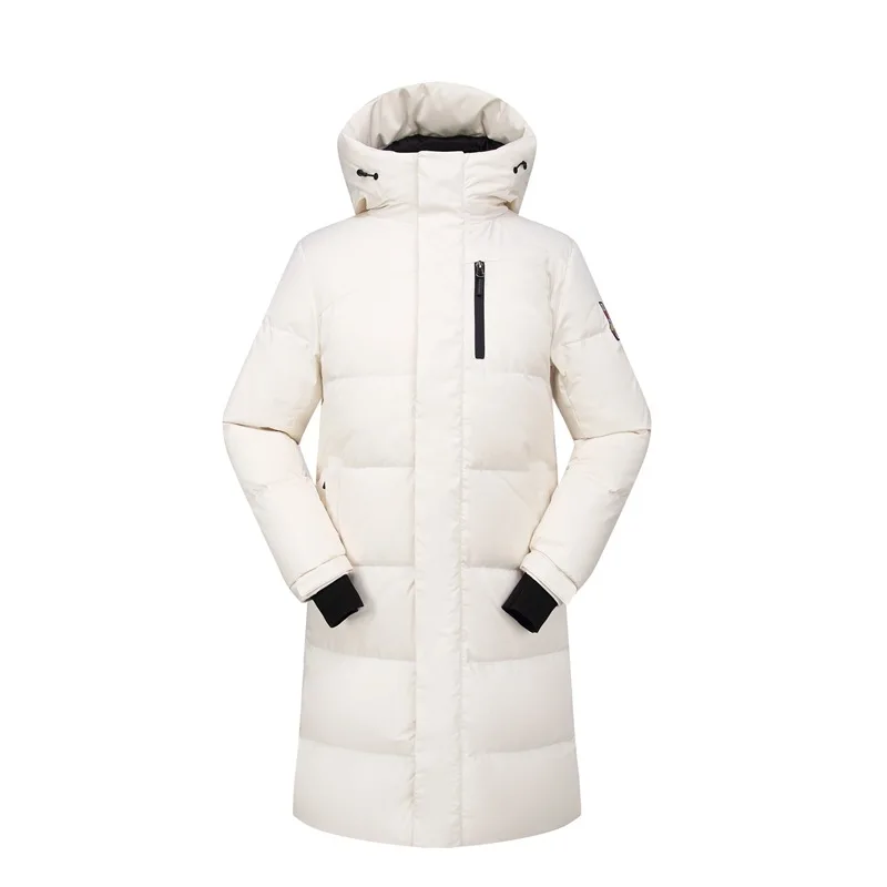 

Nice Brand X-long Men Down Jacket Pop Tides Hooded Men White Duck Down Parkas Goose Feather Thick Warm Snow Outcoat