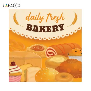 

Laeacco Fresh Bakery Photography Backdrop Cartoon Painting Children Baby Birthday Photographic Background For Photo Studio